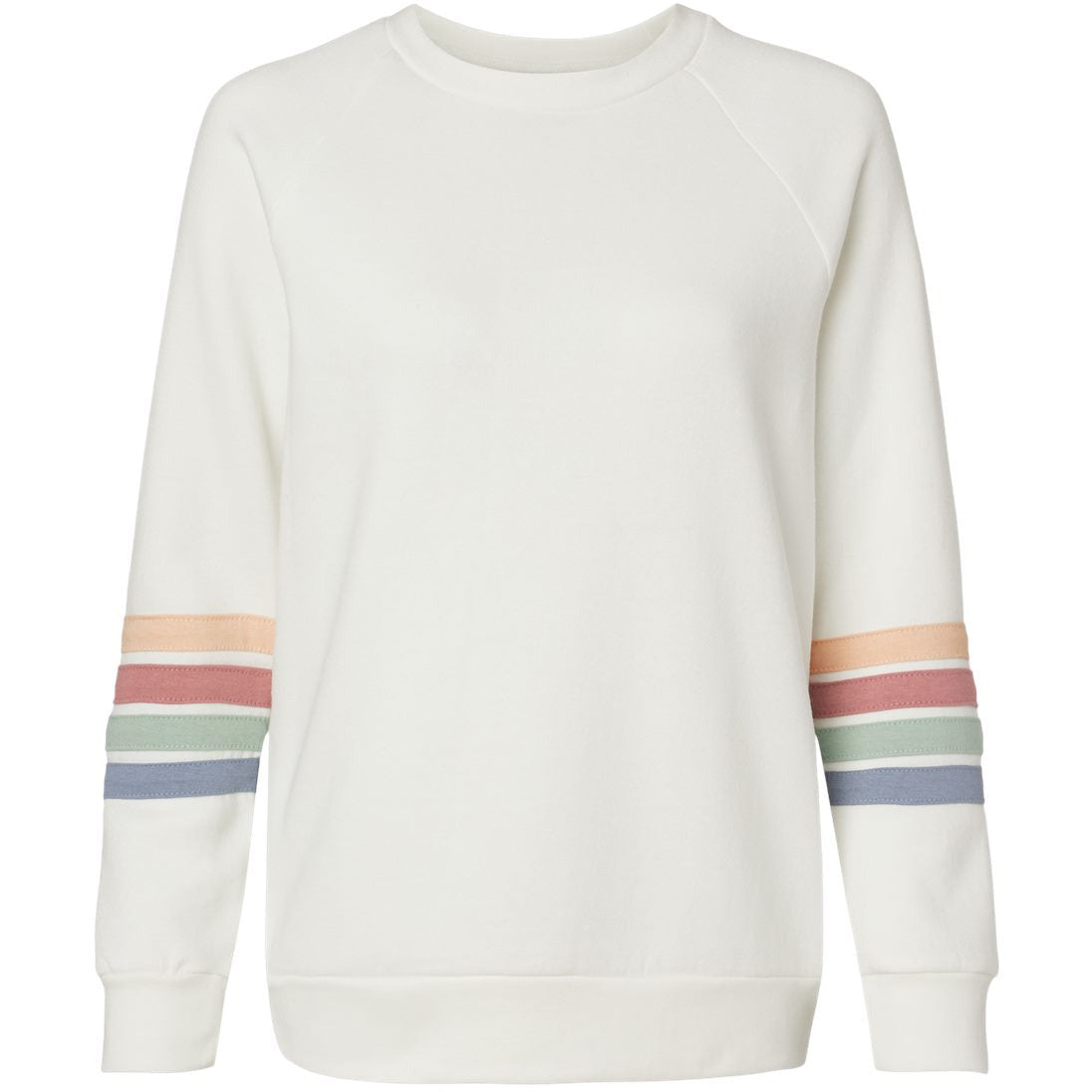 MV Sport Women's Striped Sleeves Crewneck Sweatshirt